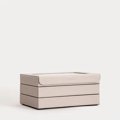 Produktbild von HOMLA AMMRA dreistöckiges Schmuckkästchen beige 25,3x18,2x11,4 cm