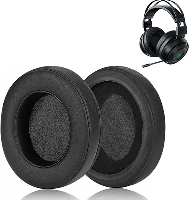 Obrázok produktu pre TRADEBIT 2x náhradné náušníky pre slúchadlá RAZER Razer Nari/Razer Kraken/Kitty/Razer Kraken Tournament Edition/Razer Kraken TE Black