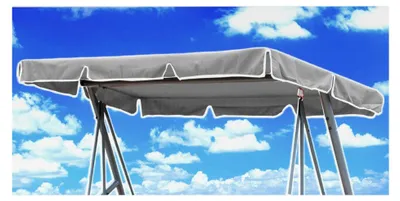 Produktbild von Ersatzdach für Hollywoodschaukel 210x145, Universalgröße, Sonnendach mit 2 Tunnelschlaufen aus 100% Polyester (Grau)