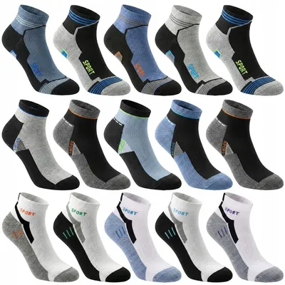 Produktbild von 15er-Pack Baumwollsocken – Sportliche Herrensocken, strapazierfähig, Größe 43–46