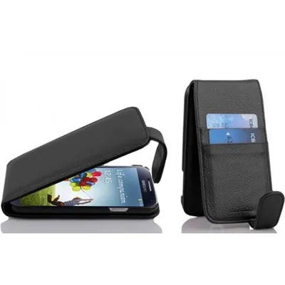 Produktbild von Cadorabo Hülle für Samsung Galaxy S4 Hülle in Schwarz Etui Schutzhülle Flip Handyhülle Case Cover Kunstleder