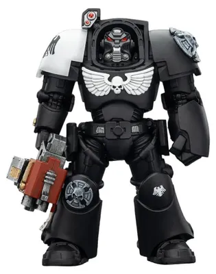 Productafbeelding van Warhammer 40.000 actiefiguur: Raven Guard Terminator 2 met Power Fist en Storm Bolter, 14 cm