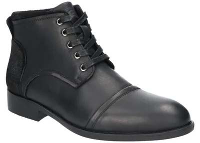 Produktbild von American Club CY202, Gefütterte Leder-Schnürstiefeletten mit Reißverschluss Schwarz 40