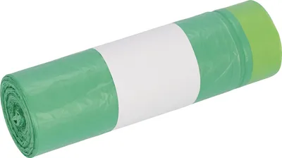 Produktbild von DEISS Müllsack 52801 HDPE Zugband 640x710x50x0,018mm gn 20 St./Pack.