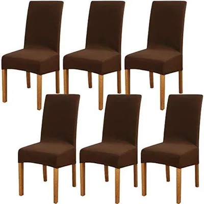 Produktbild von Sitzauflagen Set aus 6 elastische Bezug für Stühle - Modernes Design, vielseitig einsetzbar