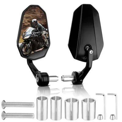 Image de Miroirs pour moto, homologués CE, pivotables à 360°, rétroviseurs de guidon, en alliage d'aluminium, lot de 2