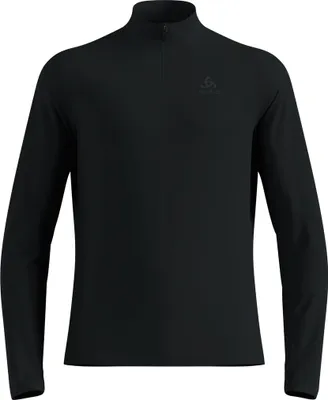 Schwarzer Odlo Essentials Light Mid Layer mit Halbreißverschluss und langem Arm