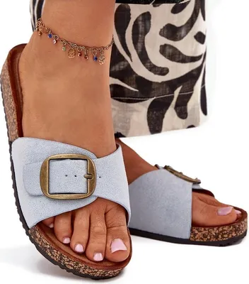Produktbild von Damen Sandalen Mit Schnalle Auf Korkplattform Blau Zavira 36