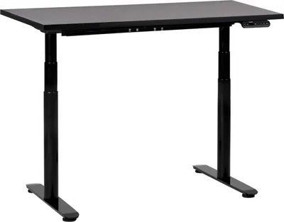 Obrázek produktu pro BELIANI Výškově nastavitelný psací stůl černá deska stolu černý ocelový rám 120 x 72 cm elektrické nastavení výšky moderní kanceláře