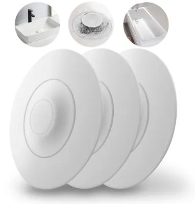 Image de Bouchons de vidange en silicone avec filtre, 3 pièces, couleur blanche, 11,2 cm
