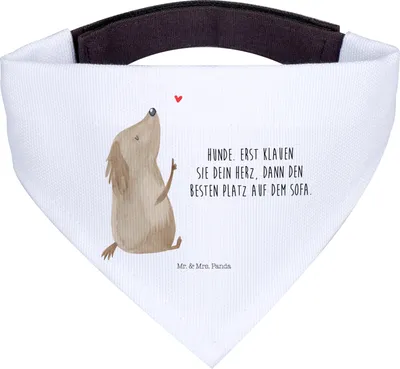 Produktbild von Mr. & Mrs. Panda Bandana Hund Liebe - Weiß - Geschenk, Verliebt, Sprüche, Dreieckstuch, Tuch für Hunde, Hundehalstuch, Halstuch, Herz