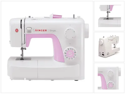 Zdjęcie produktu dla SINGER 3223 Simple, Różowy, Biały, Automatyczna maszyna do szycia, Szycie, Czterostopniowy, obrotowy, 5 mm
