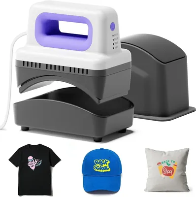 Produktbild von Mini Transferpresse für Caps, Kappenpresse mit 4 Temperaturstufen, Thermopresse für HTV Folien & Textildruck, ideal für DIY Projekte
