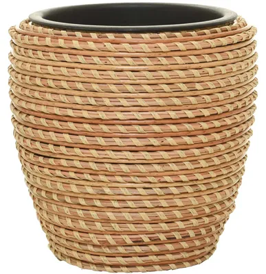 Produktbild von VIVANNO Blumentopf Rattan MASTELLO Rund, Natur geflochten - 24x24 cm