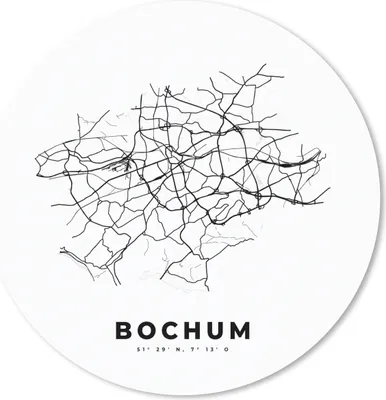 Produktbild von MuchoWow® Mauspad Mousepad Deutschland - Bochum - Stadtplan - Karte - Schwarz-Weiß - Karte 40x40 cm - Mousepads - Maus Mat - Pad - Mausunterlage - Schreibtisch Accessoires
