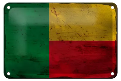 Produktbild von Blechschild Flagge Benins 18x12cm Flag of Benin Rost