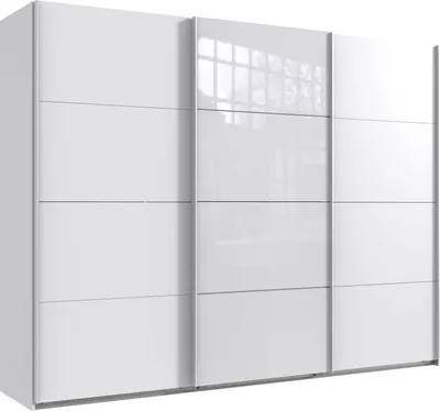 Produktbild von Schwebetürenschrank Norderstedt Kleiderschrank Ausführung wählbar,weiß / Weißglas,225x64x210cm