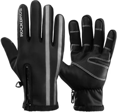 Produktbild von ROCKBROS Winter Vollfingerhandschuhe Fahrrad für Outdoor-Sports Touchscreen Schwarz 2XL