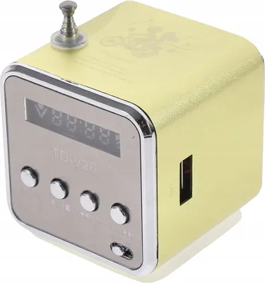Zdjęcie produktu dla Mini Głośnik Przenośny Bezprzewodowy Radio MP3 Bluetooth USB – Złoty