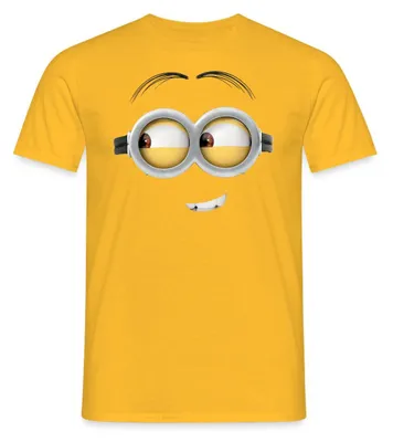 Produktbild von Spreadshirt Minions Dave Gesicht Kostüm Despicable Me Fasching Männer T-Shirt, M, Gelb