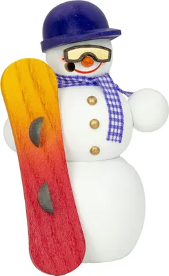Produktbild von Räucherfigur Schneemann Snowboarder BxHxT 10x13x7cm NEU