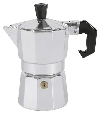 Espressokocher aus Aluminium, 1 Tasse, silber, für alle Herdarten