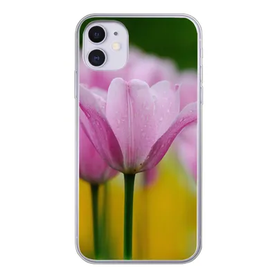 Produktbild von MuchoWow® Handyhülle Schutzhülle Hülle für iPhone 11 Blumen - Tulpen - Rosa Silikon Softcase Handy Hülle - Handytasche