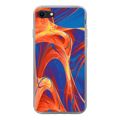 Produktbild von MuchoWow® Handyhülle Schutzhülle Hülle für iPhone 7 Kunst - Wellen - Farbe - Psychedelisch Silikon Softcase Handy Hülle - Kartenhalter