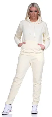 Produktbild von Damen Nicki Jogginganzug Freizeitanzug Kapuzenpullover; Hellgelb L/40