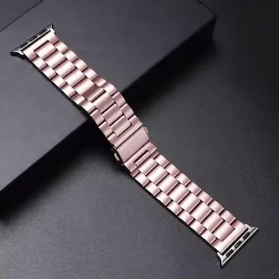 Zdjęcie produktu dla Bransoleta w kolorze stali różowej, pasująca do zegarka Apple Watch - Różowa bransoleta do Apple Watch - 42/44 mm - stal nierdzewna - CHPN