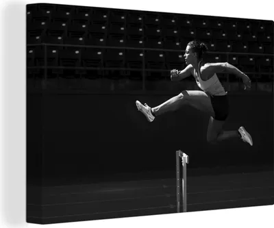Obrázok produktu pre OneMillionCanvasses® - Výtlačky na plátno - 140x90 cm, čiernobiela fotografia niekoho, kto sa preháňa, nástenná umelecká dekorácia