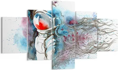 Produktbild von Bild auf Leinwand - Leinwandbild - Astronaut Universum Astronomie Entdecker - 125x70cm - Wand Bild - Wanddeko - Leinwanddruck - Bilder - Kunstdruck - Leinwand bilder - Wandkunst - EA125x70-2993