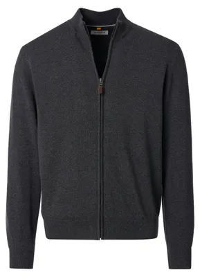 Produktbild von REDMOND Casual Herren Strickjacke Stehkragen Regular Grau 5XL