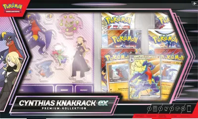 Produktbild von Pokémon-Sammelkartenspiel: Premium-Kollektion Cynthias Knakrack-ex (3 holografische Karten und 6 Boosterpacks)