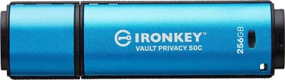Produktbild von Kingston Technology IronKey 16GB Vault Privacy 50 AES-256 verschlüsselter, FIPS 197, 16 GB, USB Typ-A, 3.2 Gen 1 (3.1 Gen 1), 250 MB/s, Kappe, Schwarz, Blau