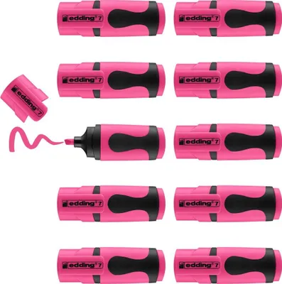 Produktbild von Edding 7, 10 Stück(e), Pink, Meißel, Schwarz, Pink, Kunststoff, 1 mm