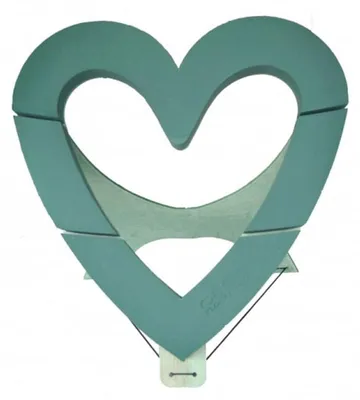 Produktbild von OASIS Steckschaum BIOLINE Deco Herz Offen 43,5cm Steckmasse Steckschwamm - mit Aufstellvorrichtung