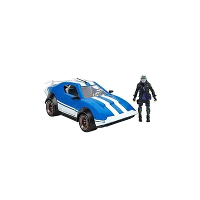 Zdjęcie produktu dla Fortnite Joy Ride Whiplash (niebiesko-biały), pojazd z 4-calową figurką X-Lorda z ruchomymi kończynami, wielokolorowy (Jazwares FNT0815) TOY PARTNER