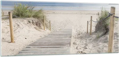 Produktbild von Bilder auf glas - Einteilig - Strand Düne Eintritt - 100x40cm - Glasbilder - Wandbilder - Bilder - zum Aufhängen bereit - Wanddekoration aus Glas - Glas Bilder - Wandbild auf Glas - GAB100x40-4188