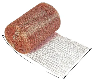 Obrázek produktu pro Měděná síťovina, dlouhodobá ochrana proti škůdcům, univerzální použití, rozměry 12,7 cm x 15 m