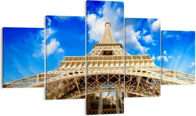 Produktbild von Bild auf Leinwand - Leinwandbild - Architektur paris stadt eiffel - 125x70cm - Wand Bild - Wanddeko - Leinwanddruck - Bilder - Kunstdruck - Wanddekoration - Leinwand bilder - Wandkunst - EA125x70-2479