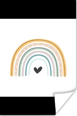 Produktbild von MuchoWow® Poster Regenbogen - Herz - Tupfen - Pastell - Kinder 20x30 cm - Papierdruck