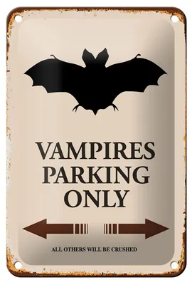 Produktbild von Blechschild Spruch 12x18cm Vampires Parking only all others