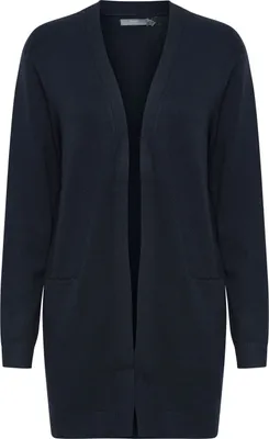 Produktbild von b.young BYNONINA Damen Lange Strickjacke Feinstrick Cardigan Longstrickjacke mit Eingrifftaschen Rippbündchen Relaxed fit