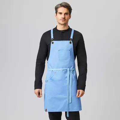 Produktbild von Latzschürze B 70 x L 80 cm, light blue : light blue : 65% Polyester 35% Baumwolle