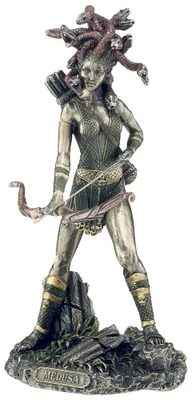 Produktbild von Figur Medusa Göttin Plastik in Bronzeoptik