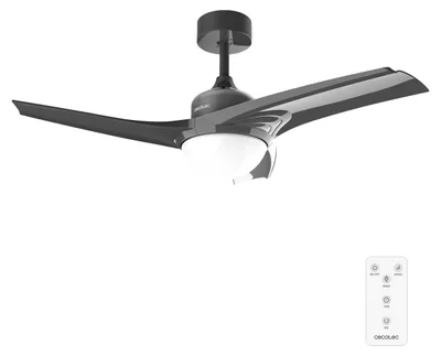 Productafbeelding van Cecotec 05943, ventilator met lamellen voor huishoudelijk gebruik, antracietkleurig, grijs, voor montage aan het plafond, 106 cm, 6 uur, AC