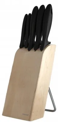 Produktbild von Messerblock Set Fiskars Avanti 5-teilig mit Holzblock aus Edelstahl