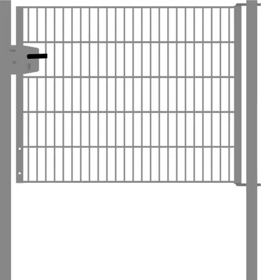 Produktbild von Drahtgittertor 1-flügelig, Durchgangslichte: 134 cm, Gesamtbreite inkl. Pfosten: 146 cm - Ausführung: verzinkt, Höhe: 103 cm