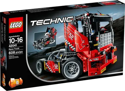 Produktbild von LEGO 42041 Renn-Truck  LEGO Thema: LEGO Technic, Anzahl Anleitungen: 2, Verpackungsmaße (lxbxh): 48 x 28 x 6 cm, Anzahl Teile: 608, Altersberatung: 10+, Veröffentlicht in: 2015, Zahl: 42041-1, Gewicht: 0.949 KG, EAN: 5702015349765